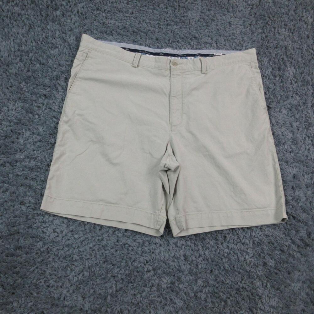 Tommy Bahama Shorts Mens 42 Beige Tencel Spandex Chino Flat Front 42x8.5*